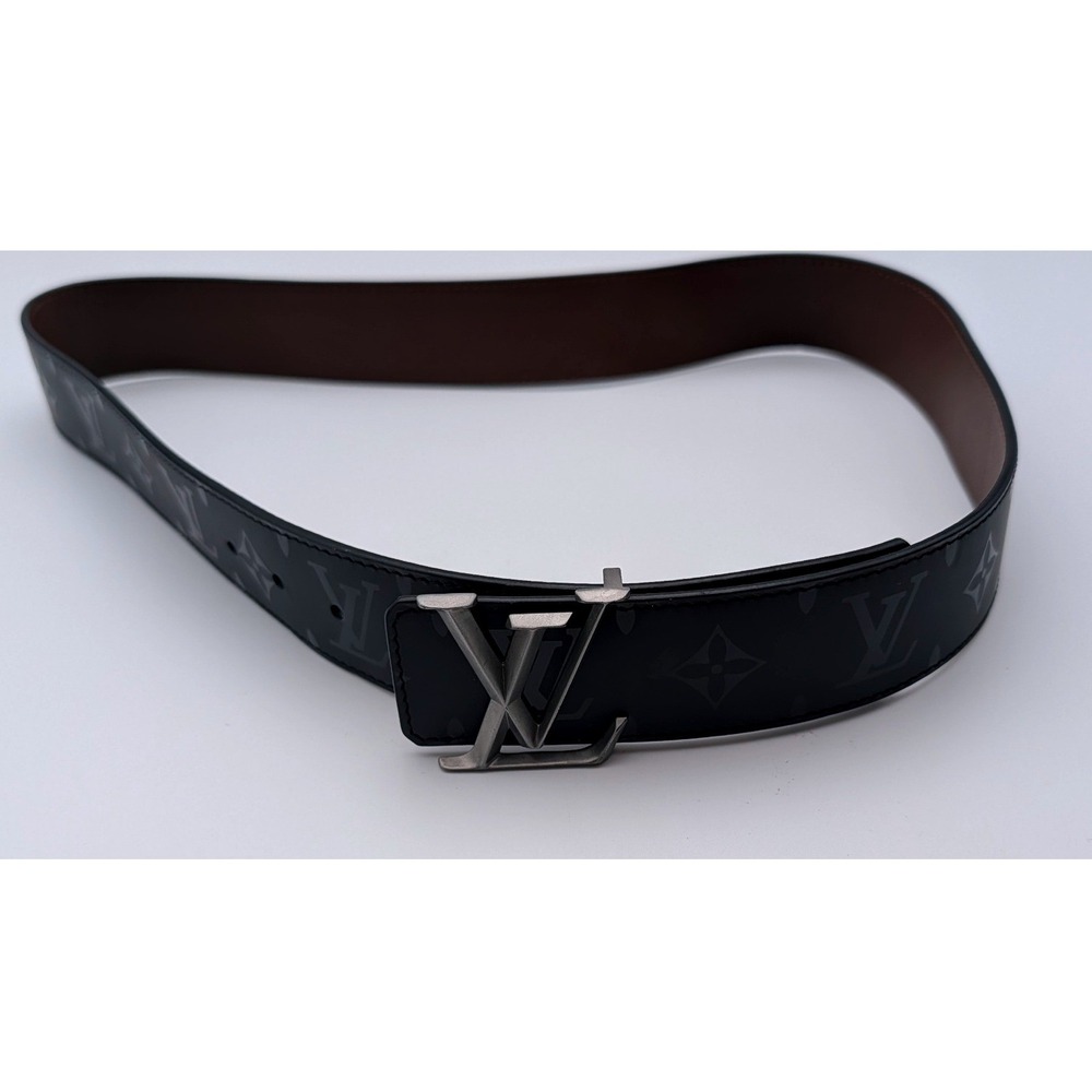 Louis Vuitton LV Initiales Belt Monogram Eclipse Black Brown Gunmetal 40mm